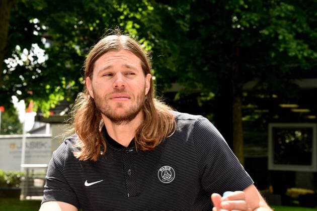 Handball player Mikkel Hansen of Paris Saint Germain Handball on 25 05 2018 in Cologne at the Media Call for the Handball Champions League VELUX EHF FINAL4 2018 taking place on 26 and 27 May in Cologne