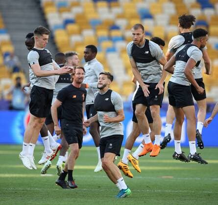 Liverpool Training The Liverpool players during the Liverpool training session at the Olympic Stadium, Kiev Content Not Available For UK Newspapers Copyright: xPaulxChestertonx FIL-11834-0065