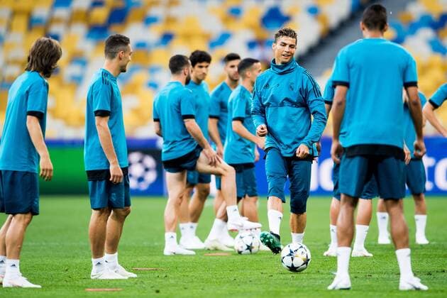 180525 Cristiano Ronaldo or Real Madrid during a training session on May 25, 2018 in Kyiv Photo Vegard Wivestad Cave BILDBYRAN Code VG 170177  Copyright: VEGARDxWIVESTADxGRoTT BB180525BB061