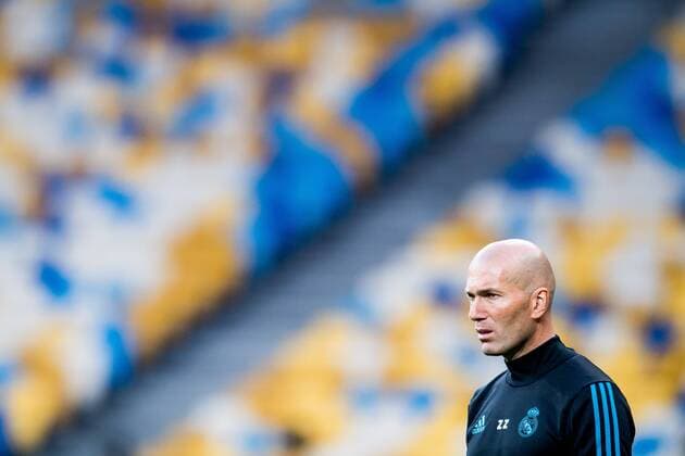 180525 Zinedine Zidane head coach of Real Madrid during a training session on May 25 2018 in Kyiv Photo Vegard Wivestad Grott BILDBYRAN Code VG 170177  Copyright: VEGARDxWIVESTADxGRoTT BB180525BB070