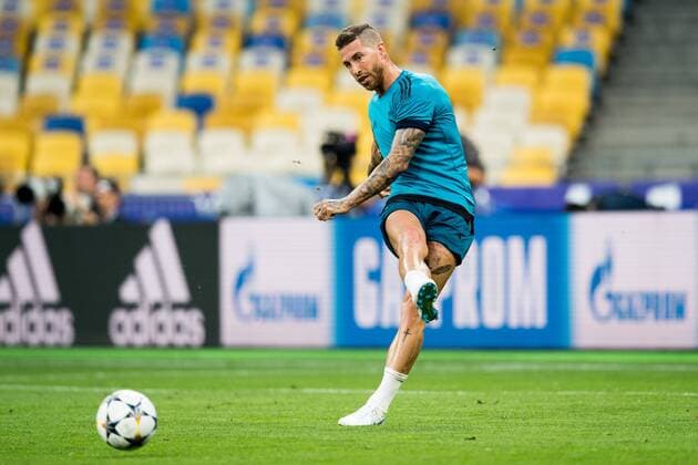 180525 Sergio Ramos or Real Madrid during a training session on May 25, 2018 in Kyiv Photo Vegard Wivestad Cave BILDBYRAN Code VG 170177  Copyright: VEGARDxWIVESTADxGRoTT BB180525BB072