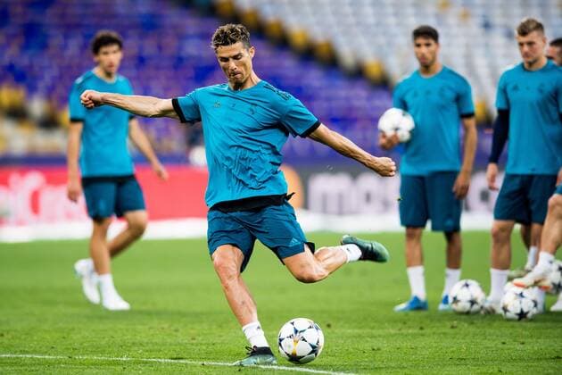 180525 Cristiano Ronaldo or Real Madrid during a training session on May 25, 2018 in Kyiv Photo Vegard Wivestad Cave BILDBYRAN Code VG 170177  Copyright: VEGARDxWIVESTADxGRoTT BB180525BB119