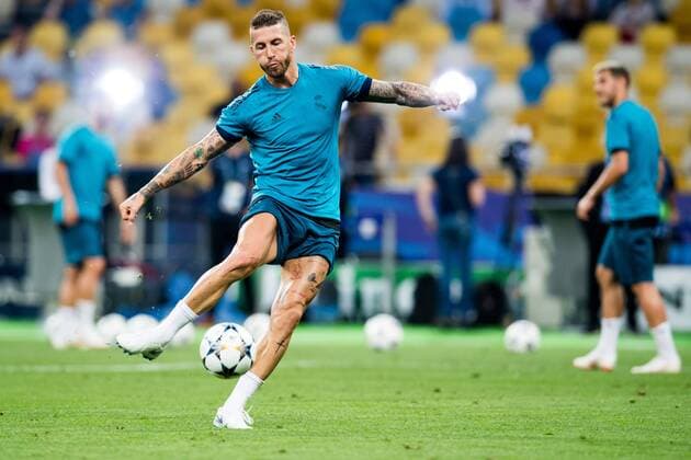 180525 Sergio Ramos or Real Madrid during a training session on May 25, 2018 in Kyiv Photo Vegard Wivestad Cave BILDBYRAN Code VG 170177  Copyright: VEGARDxWIVESTADxGRoTT BB180525BB121