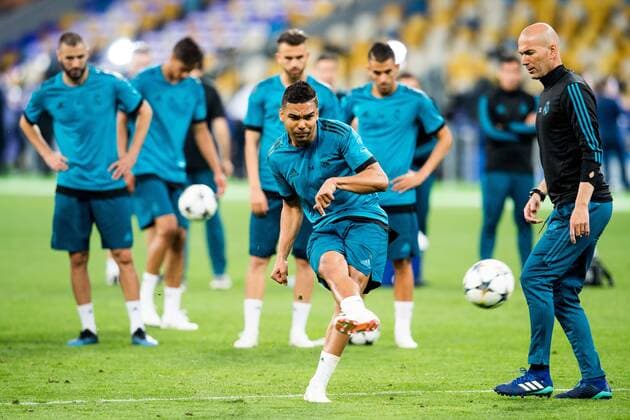 180525 Casemiro of Real Madrid during a training session on May 25 2018 in Kyiv Photo Vegard Wivestad Cave BILDBYRAN Code VG 170177  Copyright: VEGARDxWIVESTADxGRoTT BB180525BB122