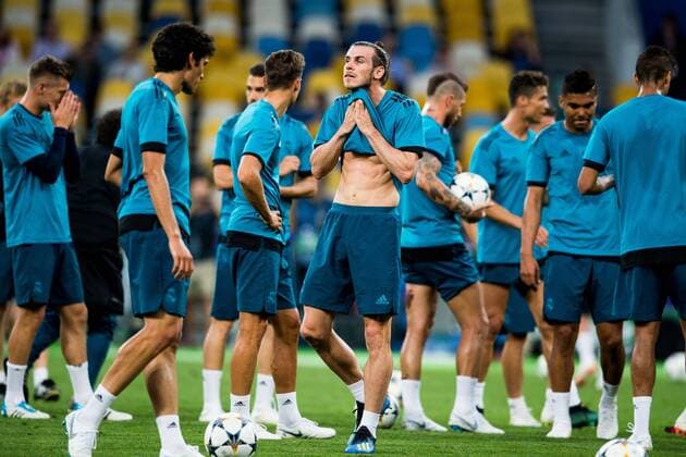 180525 Gareth Bale of Real Madrid during a training session on May 25, 2018 in Kyiv Photo Vegard Wivestad Grott BILDBYRAN Code VG 170177  Copyright: VEGARDxWIVESTADxGRoTT BB180525BB123