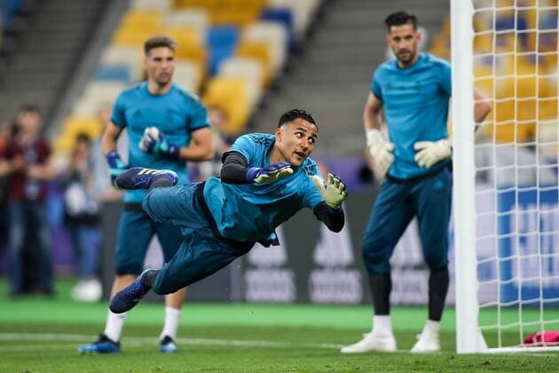 SOCCER - UEFA CL final, Liverpool vs Real, preview KIEV,UKRAINE,25.MAY.18 - SOCCER - UEFA Champions League, final, Liverpool FC vs Real Madrid CF, preview, training of Real. Image shows Keylor Navas (Madrid), Luca Zidane (Madrid) and Kiko Casilla (Madrid). GEPAxpictures xMaticxKlansek