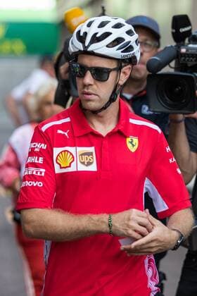 Sebastian Vettel Ferrari with bike Grand Prix of Monaco 2018 Race Motorsport Formula 1 26 05 2018 Grand Prix of Monaco 2018 Race Motorsport Formula 1 26 05 2018 Monte Carlo Copyright: xIllman Eibner-Pressefotox EP_Illmann