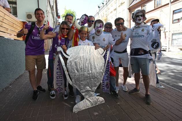 Real Madrid v Liverpool UEFA Champions League Final Real Madrid fans before the UEFA Champions League Final at the Olympic Stadium, Kiev Content Not Available For UK Newspapers Copyright: xPaulxChestertonx FIL-11844-0015