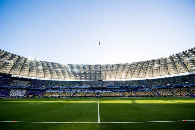 180526 General interior view of NSC Olimpiyskiy stadium ahead of the UEFA Champions League final between Real Madrid and Liverpool on May 26, 2018 in Kyiv Photo Vegard Wivestad Grott BILDBYRAN Code VG 170178  Copyright: VEGARDxWIVESTADxGRoTT BB180526BB496