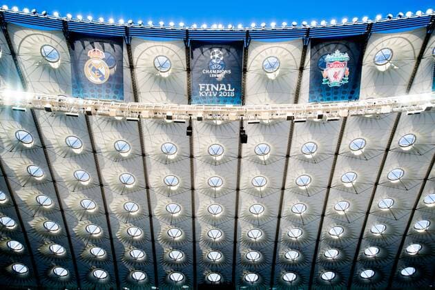 180526 General interior view of NSC Olimpiyskiy stadium ahead of the UEFA Champions League final between Real Madrid and Liverpool on May 26, 2018 in Kyiv Photo Vegard Wivestad Grott BILDBYRAN Code VG 170178  Copyright: VEGARDxWIVESTADxGRoTT BB180526BB498