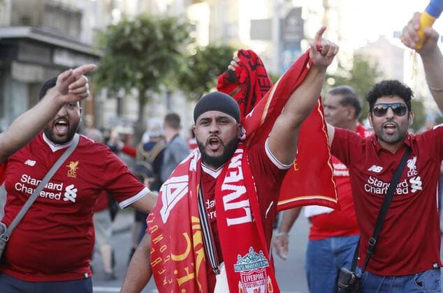 Liverpool fans make their way to the stadium during the UEFA Champions League Final match at the NSK Olimpiyskiy Stadium, Kiev. Picture date 26th May 2018. Picture credit should read: David Klein Sportimage EDITORIAL USE ONLY. No use with unauthorised audio, video, data, fixture lists, club league logos or live services. Online in-match use limited to 120 images, no video emulation. No use in betting, games or single club league player publications.