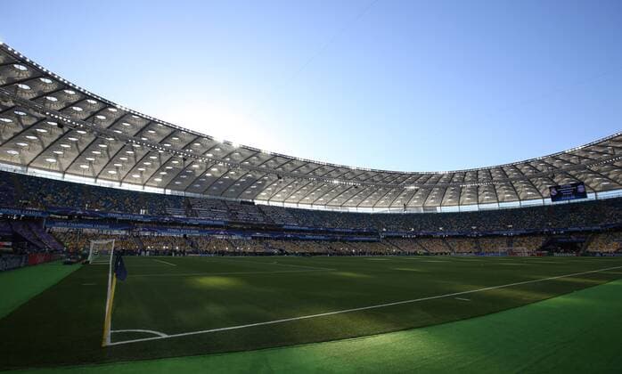 General view of inside the stadium during the UEFA Champions League Final match at the NSK Olimpiyskiy Stadium, Kiev. Picture date 26th May 2018. Picture credit should read: David Klein Sportimage EDITORIAL USE ONLY. No use with unauthorised audio, video, data, fixture lists, club league logos or live services. Online in-match use limited to 120 images, no video emulation. No use in betting, games or single club league player publications.