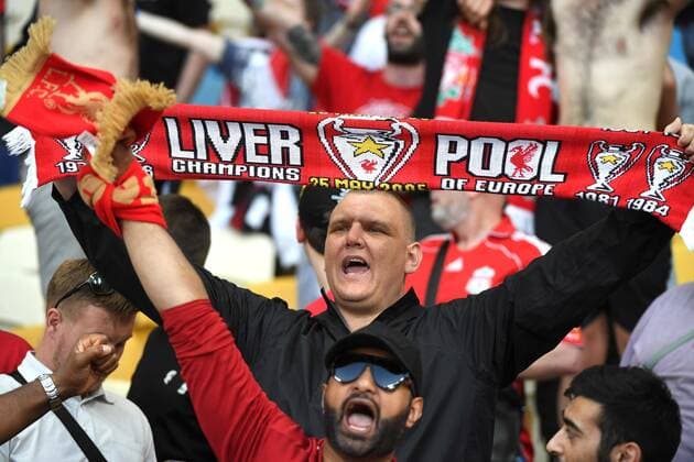 Liverpool fans attend the UEFA Champions League final between Real Madrid and Liverpool FC at the NSC Olimpiyskiy stadium in Kiev, Ukraine, 26 May 2018. UCL Final 2018 - Real Madrid vs Liverpool FC !ACHTUNG: NUR REDAKTIONELLE NUTZUNG!  Copyright: xMykolaxTysx RML01 20180526-636629608758121754