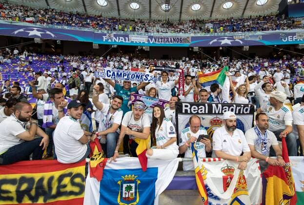 Fußball, CL-Finale, Fans vor dem Spiel SOCCER - UEFA CL final, Liverpool vs Real KIEV,UKRAINE,26.MAY.18 - SOCCER - UEFA Champions League, final, Liverpool FC vs Real Madrid CF. Image shows the fans of Madrid. GEPAxpictures xMaticxKlansek