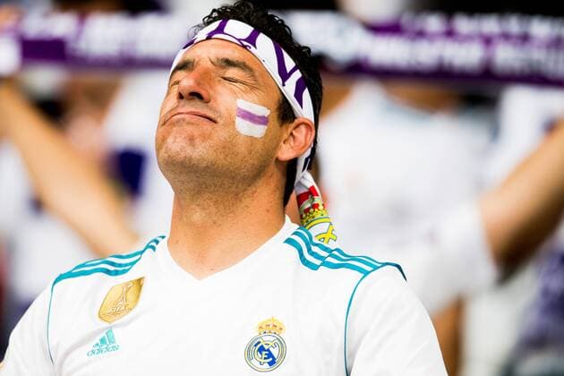 180526 Supporters of Real Madrid in the stands ahead of the UEFA Champions League final between Real Madrid and Liverpool on May 26, 2018 in Kyiv Photo Vegard Wivestad Grott BILDBYRAN Code VG 170178  Copyright: VEGARDxWIVESTADxGRoTT BB180526BB654