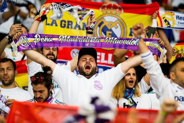 180526 Supporters of Real Madrid ahead of the UEFA Champions League final between Real Madrid and Liverpool on May 26, 2018 in Kyiv Photo Vegard Wivestad Grott BILDBYRAN Code VG 170178  Copyright: VEGARDxWIVESTADxGRoTT BB180526BB745