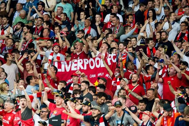180526 Supporters of Liverpool ahead of the UEFA Champions League final between Real Madrid and Liverpool on May 26, 2018 in Kyiv Photo Vegard Wivestad Grott BILDBYRAN Code VG 170178  Copyright: VEGARDxWIVESTADxGRoTT BB180526BB808