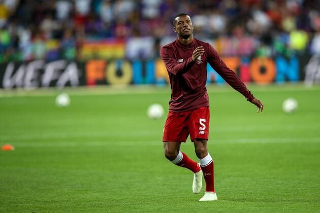 26th May 2018, Kiev Olympic Stadium, Kiev, Ukraine; UEFA Champions League Final, Real Madrid versus Liverpool; Georginio Wijnaldum of Liverpool warms-up prior to the match  ActionPlus12029119 StevexFeeney