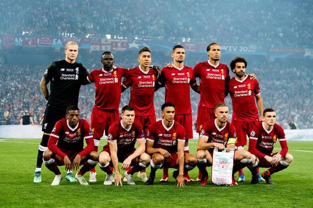180526 The players of Liverpool pose for a team photo ahead of the UEFA Champions League final between Real Madrid and Liverpool on May 26, 2018 in Kyiv Photo Vegard Wivestad Grott BILDBYRAN Code VG 170178  Copyright: VEGARDxWIVESTADxGRoTT BB180526BB977