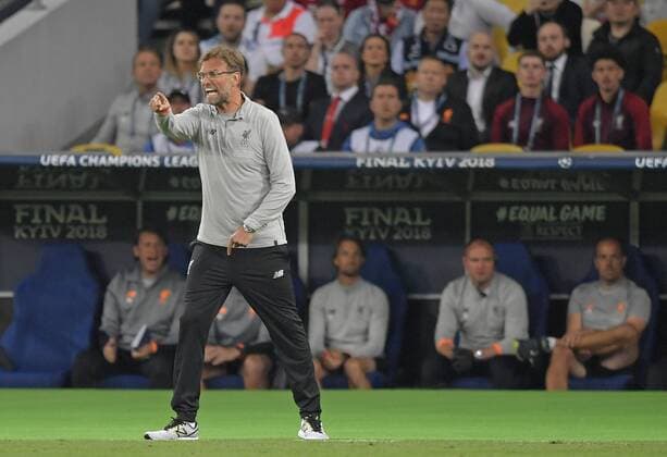 26 05 2018 Football UEFA Champions League Final 2018 Real Madrid FC Liverpool at the Olympic Stadium Kiev Ukraine Coach Jürgen Klopp and Liverpool FC