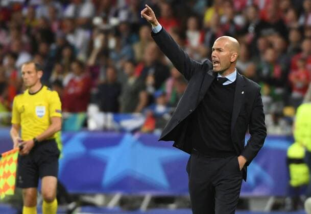 Fußball, CL Finale, Real Madrid - FC Liverpool Real Madrid s head coach Zinedine Zidane reacts during the UEFA Champions League final between Real Madrid and Liverpool FC at the NSC Olimpiyskiy stadium in Kiev, Ukraine, 26 May 2018. UCL Final 2018 - Real Madrid vs Liverpool FC !ACHTUNG: NUR REDAKTIONELLE NUTZUNG!  Copyright: xMykolaxTysx RML01 20180526-636629665466697914