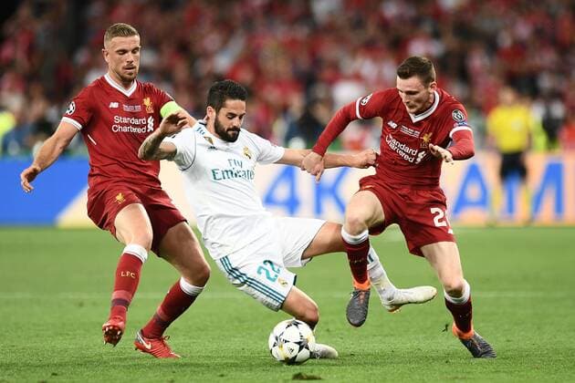 Fußball, CL Finale, Real Madrid - FC Liverpool Mg Kiev (Ucraina) 26 05 2018 - finale Champions League Real Madrid-Liverpool foto Matteo Gribaudi Image nella foto: Andy Robertson-Jordan Henderson-Isco 