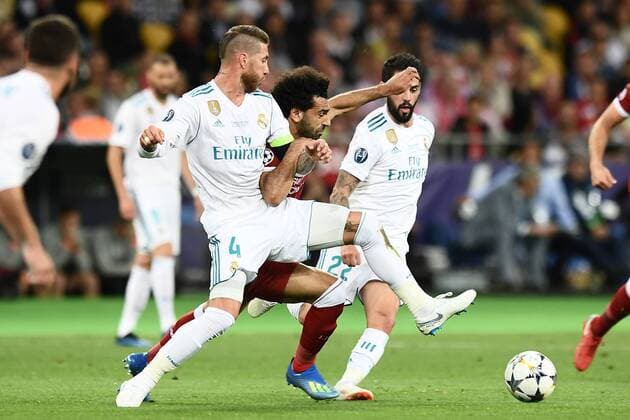Fußball, CL Finale, Real Madrid - FC Liverpool Mg Kiev (Ucraina) 26 05 2018 - finale Champions League Real Madrid-Liverpool foto Matteo Gribaudi Image nella foto: Mohamed Salah-Sergio Ramos 