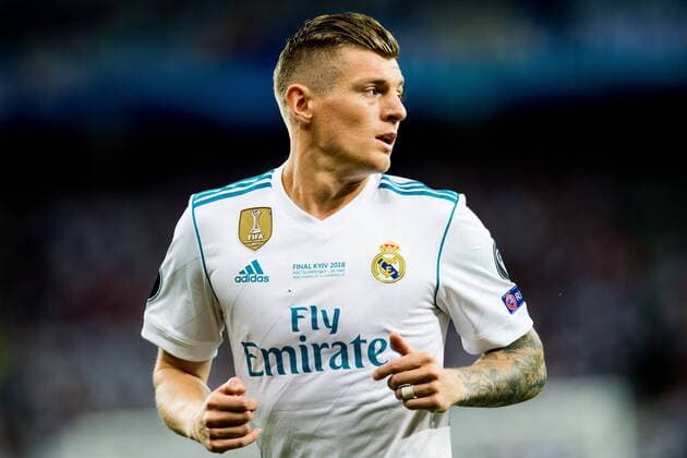 180526 Toni Kroos or Real Madrid during the UEFA Champions League final between Real Madrid and Liverpool on May 26, 2018 in Kyiv Photo Vegard Wivestad Cave BILDBYRAN Code VG 170178  Copyright: VEGARDxWIVESTADxGRoTT BB180526ZS009