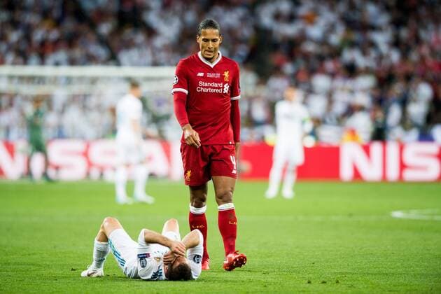 180526 Dani Carvajal or Real Madrid and Virgil Van Dijk or Liverpool during the UEFA Champions League final between Real Madrid and Liverpool on May 26, 2018 in Kyiv Photo Vegard Wivestad Grott BILDBYRAN Code VG 170178  Copyright: VEGARDxWIVESTADxGRoTT BB180526ZE008
