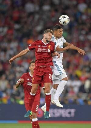 26 05 2018 Football UEFA Champions League Final 2018 Real Madrid FC Liverpool at the Olympic Stadium Kiev Ukraine v l Adam Lallana Liverpool FC against Casemiro Real Madrid