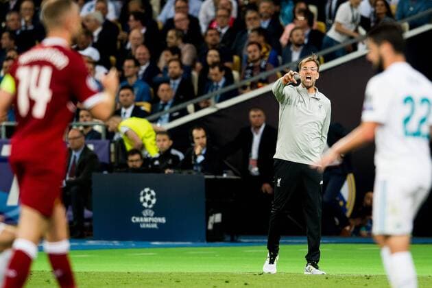 180526 Jürgen Klopp head coach of Liverpool during the UEFA Champions League final between Real Madrid and Liverpool on May 26, 2018 in Kyiv Photo Vegard Wivestad Grott BILDBYRAN Code VG 170178  Copyright: VEGARDxWIVESTADxGRoTT BB180526ZF011