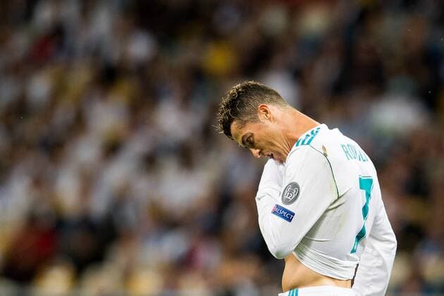 180526 Cristiano Ronaldo or Real Madrid looks dejected during the UEFA Champions League final between Real Madrid and Liverpool on May 26, 2018 in Kyiv Photo Vegard Wivestad Grott BILDBYRAN Code VG 170178  Copyright: VEGARDxWIVESTADxGRoTT BB180526ZL010