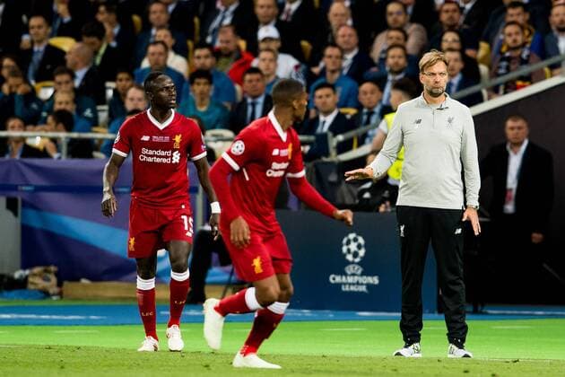 180526 Jürgen Klopp head coach of Liverpool during the UEFA Champions League final between Real Madrid and Liverpool on May 26, 2018 in Kyiv Photo Vegard Wivestad Grott BILDBYRAN Code VG 170178  Copyright: VEGARDxWIVESTADxGRoTT BB180526ZT015