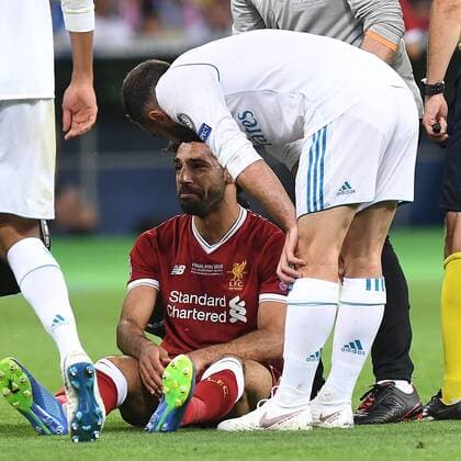 Football Champions League Final Real Madrid Liverpool on 26 05 2018 at the Olympic Stadium in Kiev Mohamed Salah Liverpool cries xRx
