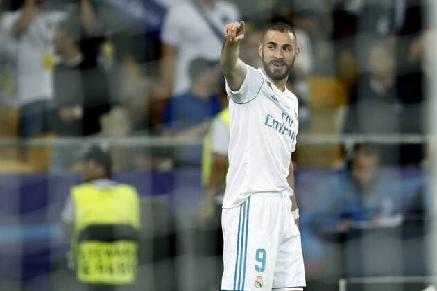 Fußball, CL Finale, Real Madrid - FC Liverpool (L-R) Karim Benzema of Real Madrid during the UEFA Champions League final between Real Madrid and Liverpool on May 26, 2018 at NSC Olimpiyskiy Stadium in Kyiv, Ukraine UEFA Champions League 2017 2018 xVIxVIxImagesx xMauricexvanxSteenxIVx 11042854