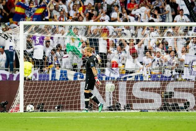 180526 Goalkeeper Loris Karius of Liverpool reacts after 1 0 during the UEFA Champions League final between Real Madrid and Liverpool on May 26, 2018 in Kyiv Photo Vegard Wivestad Grott BILDBYRAN Code VG 170178  Copyright: VEGARDxWIVESTADxGRoTT BB180526ZC025