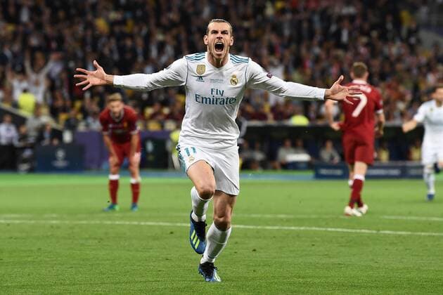 Fußball, CL Finale, Real Madrid - FC Liverpool Mg Kiev (Ucraina) 26 05 2018 - finale Champions League Real Madrid-Liverpool foto Matteo Gribaudi Image nella foto: esultanza gol Gareth Bale 