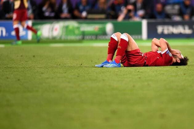 Fußball, CL Finale, Real Madrid - FC Liverpool 11 MOHAMED SALAH (LIV) - DECEPTION - BLESSURE FOOTBALL : Real Madrid vs Liverpool - Ligue des Champions - Finale - 26 05 2018 AnthonyBIBARD FEP Panoramic 