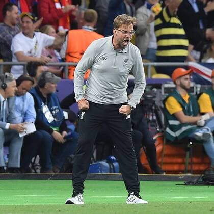 Football Champions League Final Real Madrid Liverpool on 26 05 2018 at the Olympic Stadium in Kiev Jürgen Klopp coach Liverpool cheers xRx