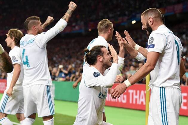 Fußball, CL Finale, Real Madrid - FC Liverpool Mg Kiev (Ucraina) 26 05 2018 - finale Champions League Real Madrid-Liverpool foto Matteo Gribaudi Image nella foto: esultanza gol Gareth Bale 