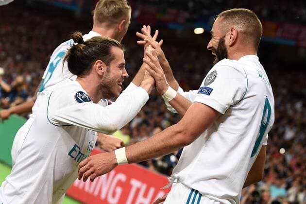 Fußball, CL Finale, Real Madrid - FC Liverpool Mg Kiev (Ucraina) 26 05 2018 - finale Champions League Real Madrid-Liverpool foto Matteo Gribaudi Image nella foto: esultanza gol Gareth Bale 