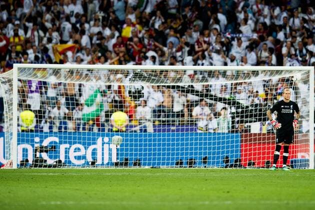 180526 Goalkeeper Loris Karius of Liverpool looks dejected after 3 1 during the UEFA Champions League final between Real Madrid and Liverpool on May 26, 2018 in Kyiv Photo Vegard Wivestad Grott BILDBYRAN Code VG 170178  Copyright: VEGARDxWIVESTADxGRoTT BB180526ZL028