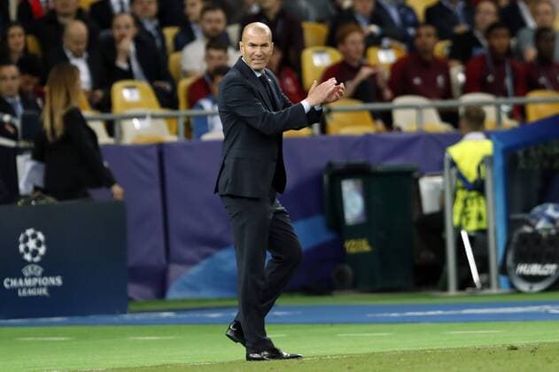 Fußball, CL Finale, Real Madrid - FC Liverpool (L-R) coach Zinedine Zidane of Real Madrid during the UEFA Champions League final between Real Madrid and Liverpool on May 26, 2018 at NSC Olimpiyskiy Stadium in Kyiv, Ukraine UEFA Champions League 2017 2018 xVIxVIxImagesx xMauricexvanxSteenxIVx 11043675