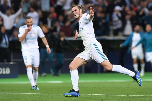 Football Champions League Final Real Madrid Liverpool on 26 05 2018 at the Olympic Stadium in Kiev Torjubel to 3 1 by Gareth Bale Madrid xRx