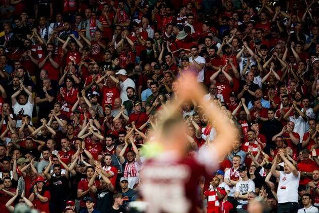 180526 Supporters of Liverpool after the UEFA Champions League final between Real Madrid and Liverpool on May 26, 2018 in Kyiv Photo Vegard Wivestad Grott BILDBYRAN Code VG 170178  Copyright: VEGARDxWIVESTADxGRoTT BB180526ZO030
