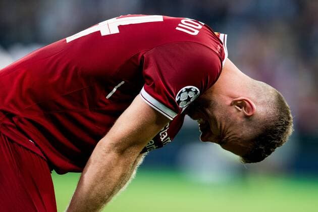 180526 Jordan Henderson or Liverpool looks dejected after the UEFA Champions League final between Real Madrid and Liverpool on May 26, 2018 in Kyiv Photo Vegard Wivestad Grott BILDBYRAN Code VG 170178  Copyright: VEGARDxWIVESTADxGRoTT BB180526ZS027