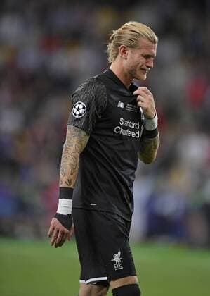 26 05 2018 Football UEFA Champions League Final 2018 Real Madrid FC Liverpool at the Olympic Stadium Kiev Ukraine Goalkeeper Loris Karius FC Liverpool disappointed