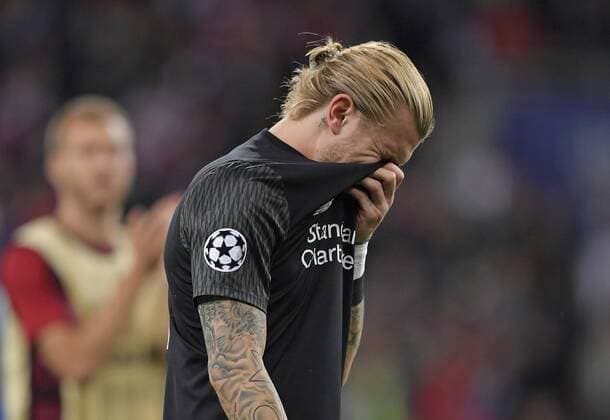 26 05 2018 Football UEFA Champions League Final 2018 Real Madrid FC Liverpool at the Olympic Stadium Kiev Ukraine Goalkeeper Loris Karius FC Liverpool disappointed