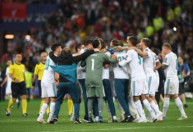 Fußball, CL Finale, Real Madrid - FC Liverpool 2018.05.26 Kijow Kiev Pilka nozna Liga Mistrzow Final Sezon 2017 2018 Real Madryt - Liverpool FC N z Radosc Realu po meczu Foto Rafal Oleksiewicz PressFocus 2018.05.26 Kijow Kiev Football Champions League Final Season 2017 2018 Radosc Realu po meczu Credit: Rafal Oleksiewicz PressFocus NEWSPIX.PL --- Newspix.pl  20180526PF_RO0154