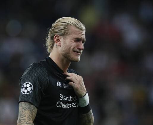 Loris Karius of Liverpool cries during the UEFA Champions League Final match at the NSK Olimpiyskiy Stadium, Kiev. Picture date 26th May 2018. Picture credit should read: David Klein Sportimage EDITORIAL USE ONLY. No use with unauthorised audio, video, data, fixture lists, club league logos or live services. Online in-match use limited to 120 images, no video emulation. No use in betting, games or single club league player publications.